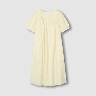 JAJU 여 아일렛 시어 반팔 파자마 원피스 J206203065025