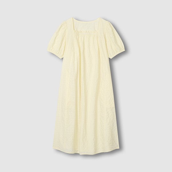 여 아일렛 시어 반팔 파자마 원피스 J206203065025