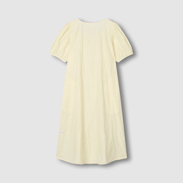 여 아일렛 시어 반팔 파자마 원피스 J206203065025