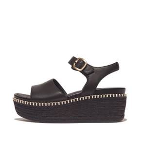 여성 샌들 ELOISE Espadrille 가죽 백스트랩 웨지 플랫폼 4칼라