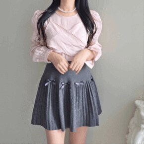 메신저 레이어드 뷔스티에 리본 퍼프 봄 화사한 블라우스  3COLOR _P389490051