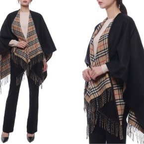 [부산점] 24FW 여성 체크 울 리버시블 케이프 (8077897 BLACK 24F)