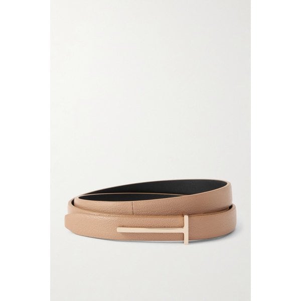 텍스처 가죽 골드 T-버클 벨트 46376663162988600