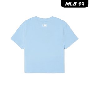 [코리아공식] 여성 모노그램 블록 슬림 크롭 반팔 티셔츠 NY (Blue)