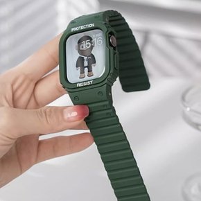 애플워치 울트라2 49mm 케이스 일체형 스트랩 마그네틱 밴드 스포츠 올인원 시계줄