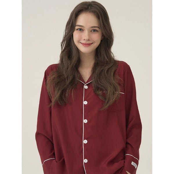 실크핏 에센셜 긴팔 커플 잠옷 세트