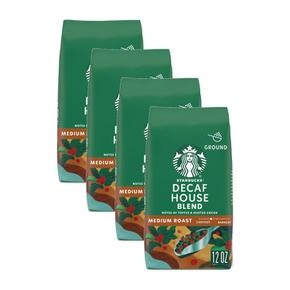 Starbucks 스타벅스 디카페인 하우스 블렌드 분말 스벅커피 340g 4팩 Decaf House Blend