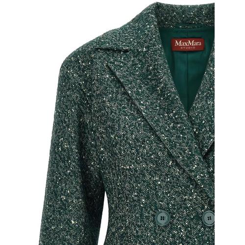 막스마라 치바다 더블 브레스티드 울 블렌드 블레이저 자켓 MA344631BM GREEN