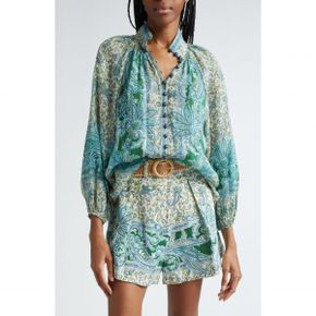 4880009 Zimmermann Ottie Paisley Balloon Sleeve Shirt