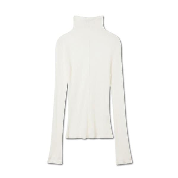 SHEER WOOL TURTLENECK TOP IVORY