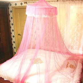 레이스 사각 모기장/아기 침대 대형 캐노피 3color