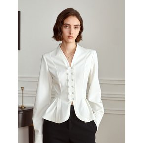 YY_Urban v neck double breasted blouse