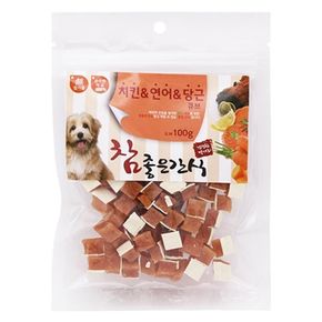 강아지용 치킨연어 당근큐브 간식 100g