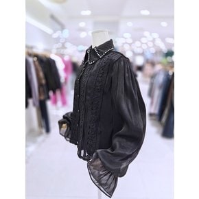 큐빅 더블 카라 소매 볼륨 블라우스 MN11BL001