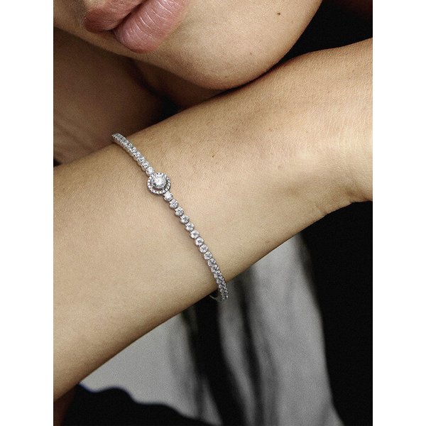 스파클링 헤일로 테니스 실버 팔찌 599416C01