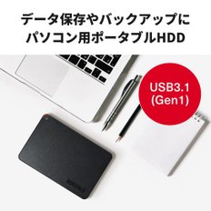 버팔로 버팔로 미니 스테이션 USB3.1 (Gen1) USB3.0 휴대용 HDD 1TB HD-PCFS1.0U3-BBA