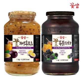  꽃샘 꿀패션후르츠차 1KG +꿀복분자차 1KG (과일청)