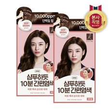 엘라스틴 샴푸하듯 10분 간편염색 80g 짙은갈색 x 2개