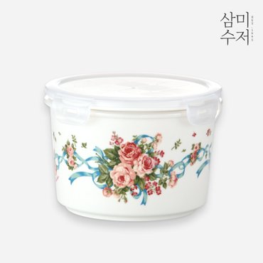 삼미 잉글랜드 도자기 원형 밀폐용기 특대 1100ml