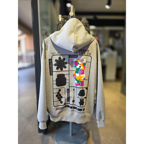 [시흥점] 시그니처 부클베어 오버핏 후드집업(남여공용)/JGET40903GY