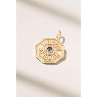 MARLO LAZ 말로 라즈 포르테 보뇌르 미니 14k 골드 사파이어 다이아몬드 펜던트 1647597329521016