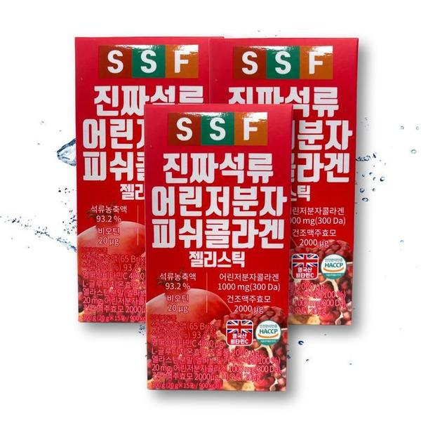 [순수식품] 순수식품 진짜 석류 어린 저분자 피쉬 콜라겐 20g  15포 X 3  TB (S30483882)
