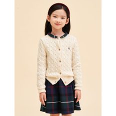 [20%OFF][BEANPOLE KIDS] [Essential] 여아 울 케이블 카디건 - 아이보리 (BI385AGE10)