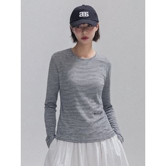 앤하츠 Double Stripe Slim Tee_GREY