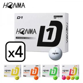 3186703 HONMA 혼마 D1 Ball 2024 볼 4 다스 세트(12개들이 x4) 일본 정규품  TA3246108