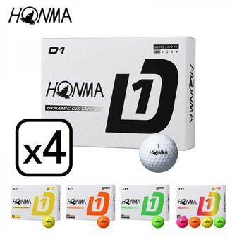 혼마 3186703 HONMA 혼마 D1 Ball 2024 볼 4 다스 세트(12개들이 x4) 일본 정규품  TA3246108