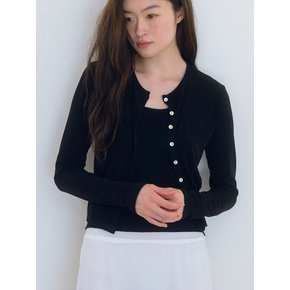 Soft Rayon Cardigan - Black