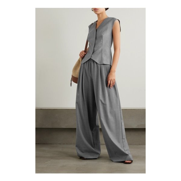 세인트 아그니 넷 서스테인 핀스트라이프 울 혼방 베스트 그레이 1647597325584711