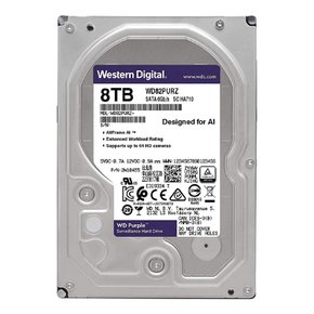 웨스턴 디지털 HDD 8TB WD 퍼플 3.5 인치 웨스턴 디지털 내장 모니터링 시스템