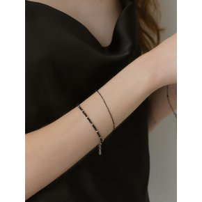 [Silver 925] Cutting Black Bracelet