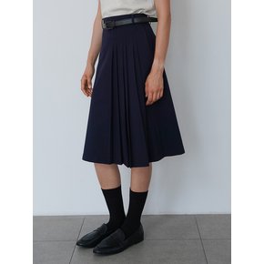 ADELE SIDE PLEATS SKIRT (NAVY)