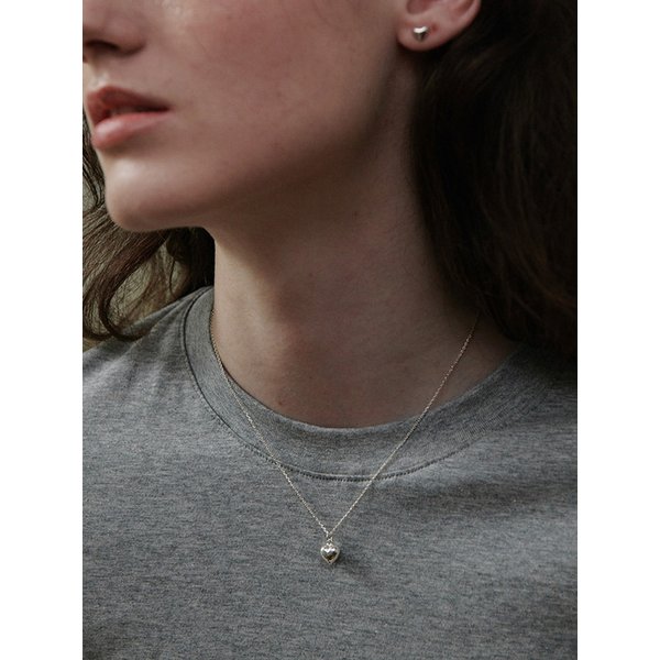 [925 silver] Un.silver.10 / full heart necklace (10mm)(silver)