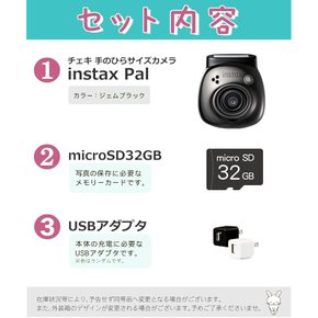 후지필름 디지털 카메라 체키 instax PAL 블랙, SD 어댑터 세트