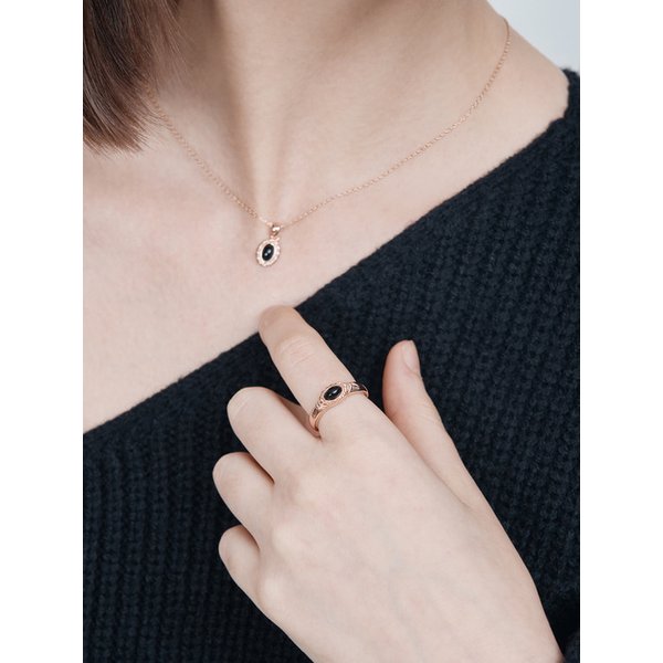 엘라 오벌 오닉스 반지 ELBRWR130