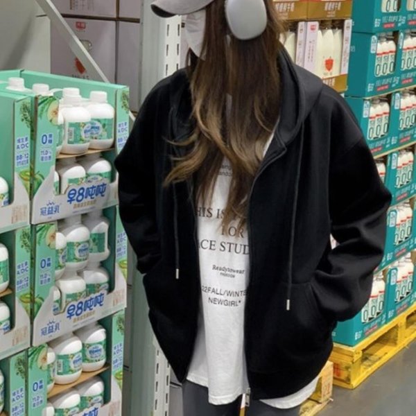 [옷자락] 남녀공용 간절기 오버사이즈 후드티