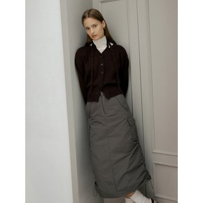 Side shirring string padding cargo skirt (2color)