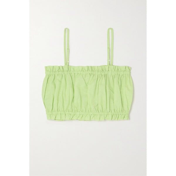 메종 에센티엘르 코튼 리넨 블렌드 크롭 가더드 캐미솔 36856120585516853