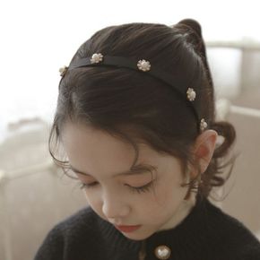 [무케] 럭키밤비네_큐빅 펄 미니밴드 여아용 헤어밴드 아동머리띠