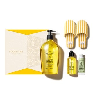 록시땅 [기프트][단독] 아몬드 샤워 오일 500ml 세트(+샤워오일 35ml+핸드크림 10ml+룸슈즈)
