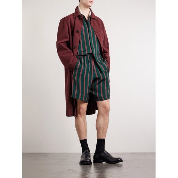 스트레이트 레그 스트라이프 트윌 드로우스트링 쇼츠 46376663163006282