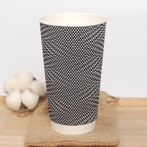 20온스 한결 종이컵 그레이 600ml 단열 리플컵 웨이브컵 25개