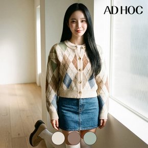 여성 클래식 아가일패턴 물 카디건(HC1GD50) 3 color