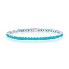 Ice tennis bracelet 3mm (WG) Turquoise (400011)