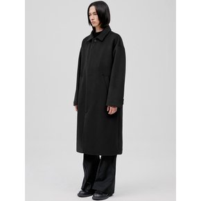 Oversized Wool Balmacaan Long Coat - Black (FL-010)