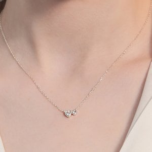 Hei [에스파 카리나,여자아이들 슈화 착용]twin heart necklace