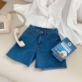 바래왔던 밑단커팅 4부 데님 청반바지_P342758755